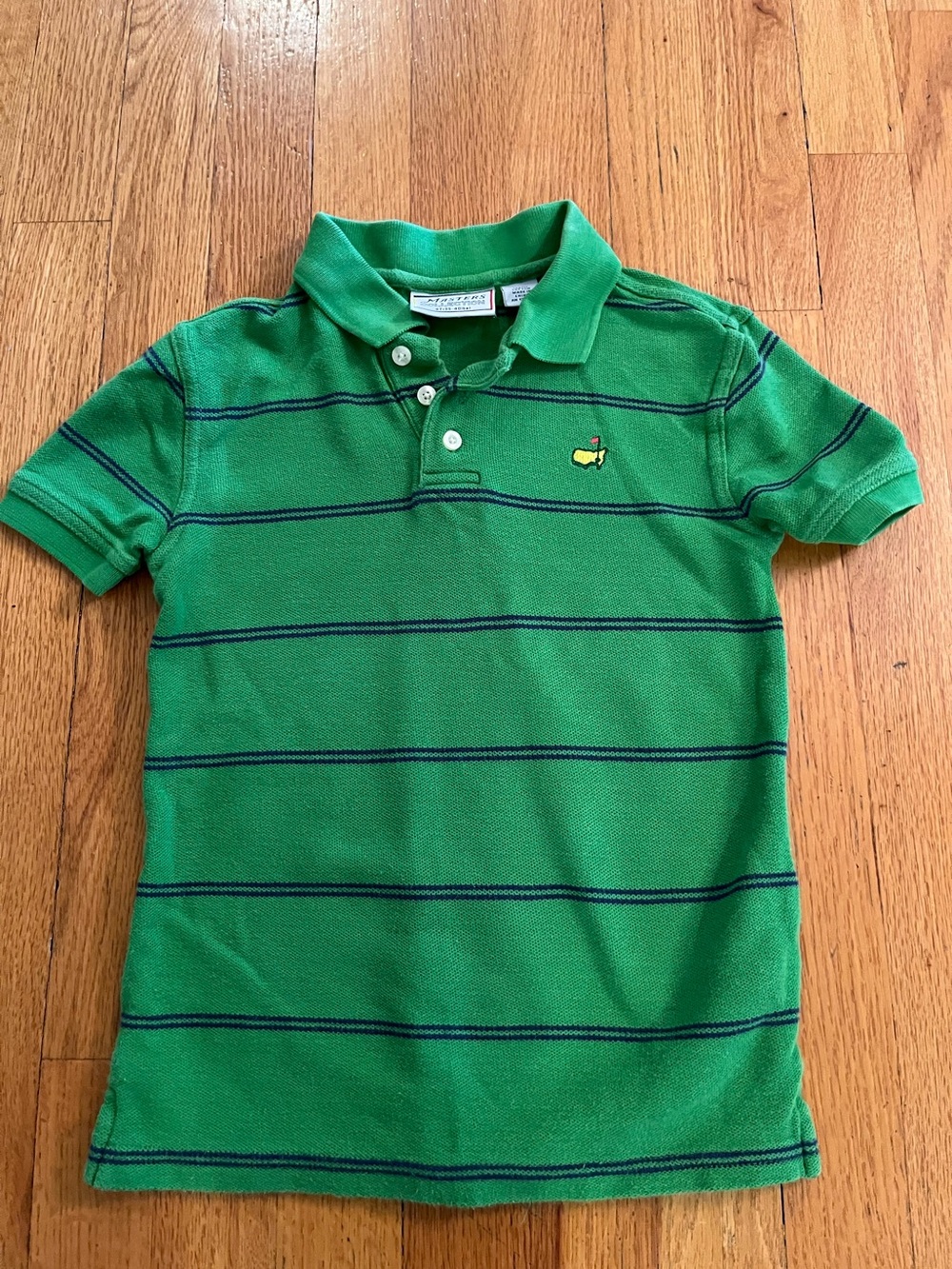 Authentic Masters Collection Green with Blue Stripes Cotton Polo 4T